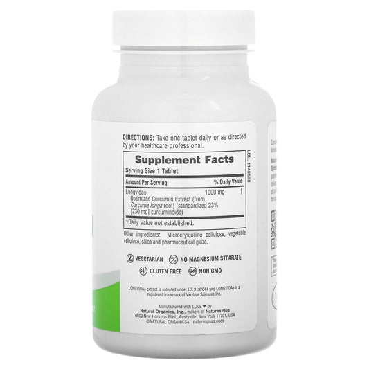 NaturesPlus PRO Longvida Curcumin 1000mg tablets close-up; supports immune health as part of a balanced regimen.