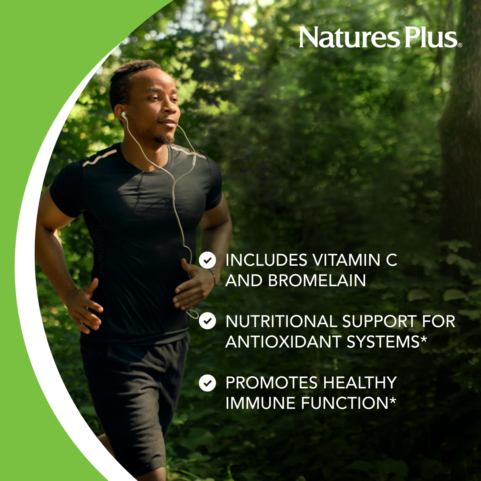 NaturesPlus Quercetin Plus bottle cap closeup showing secure seal.