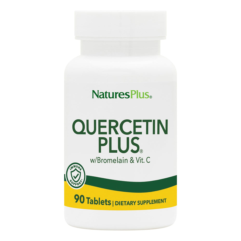 NaturesPlus Quercetin Plus bottle front displaying branding and packaging.