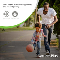 NaturesPlus Shot-O-B12 on counter beside water for hydration-friendly use.