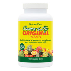 NaturesPlus Source of Life bottle front view for daily vitality with whole-food nutrients.