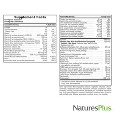 NaturesPlus Source of Life bottle with glass of water, supporting daily wellness.