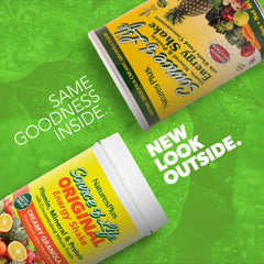 NaturesPlus Source of Life Energy Shake serving demonstrates convenient complete protein option.