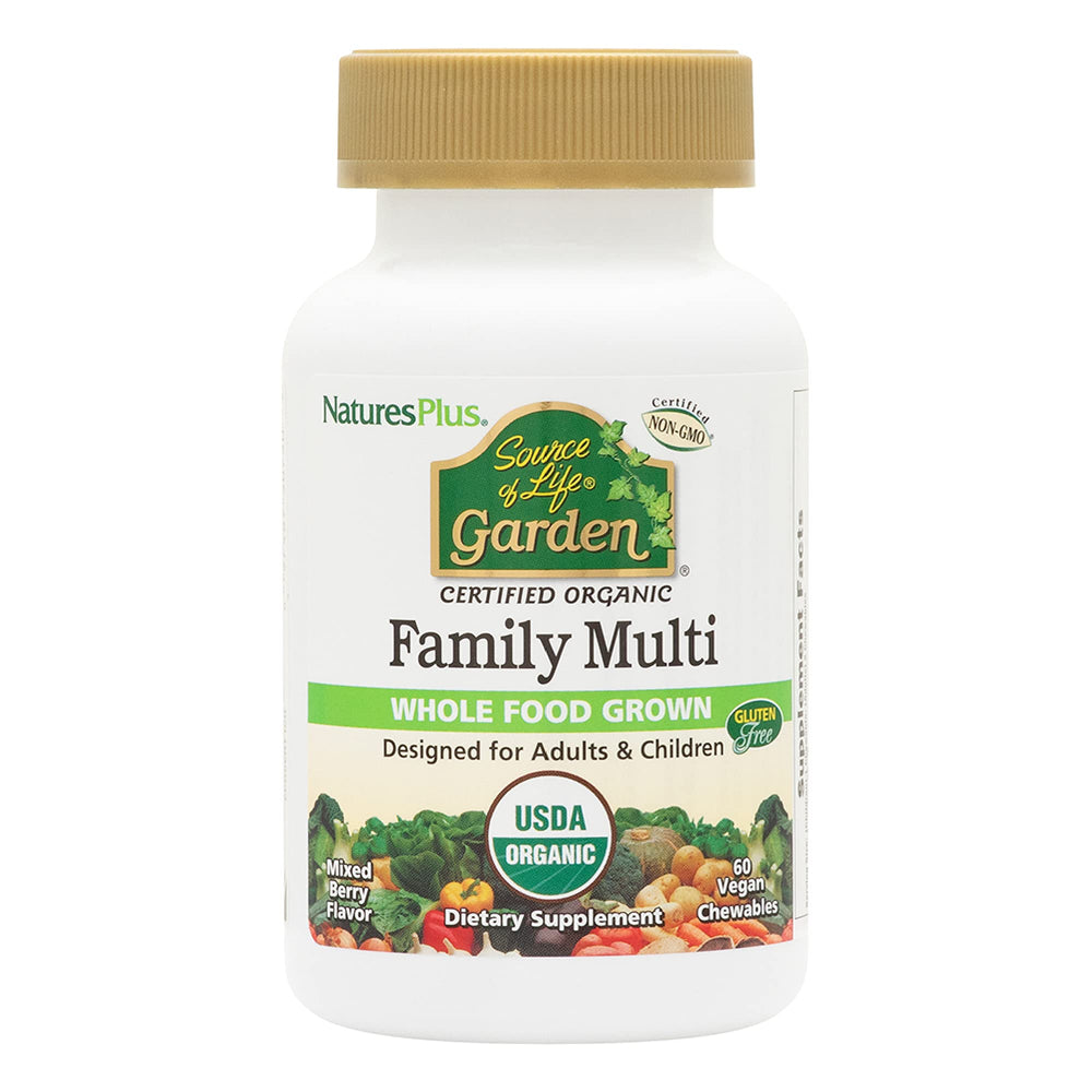 Nature's Plus Source of Life Garden Family Multivitamin bottle for daily wellness