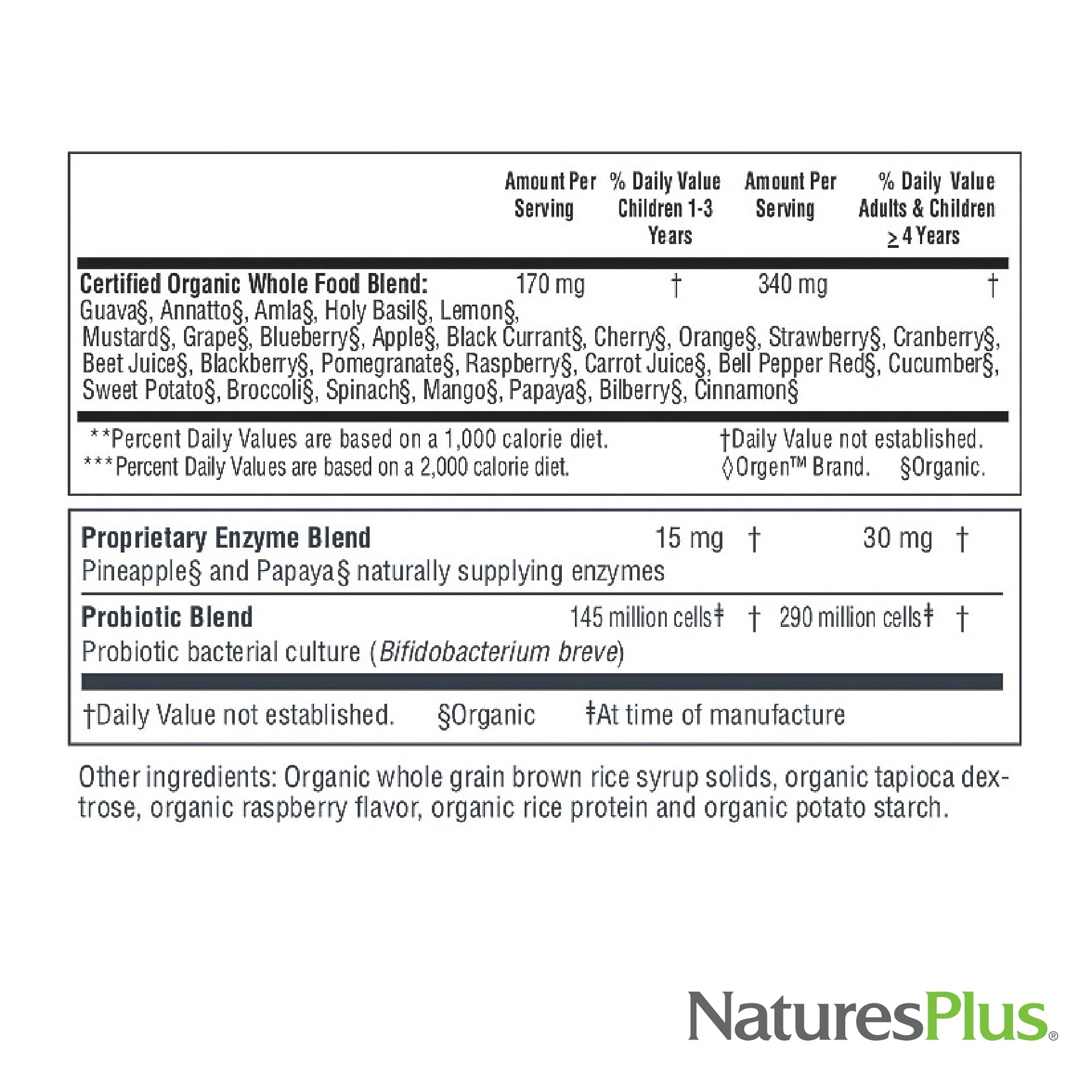 Nature's Plus Source of Life Garden family serving pack for easy whole-family supplementation
