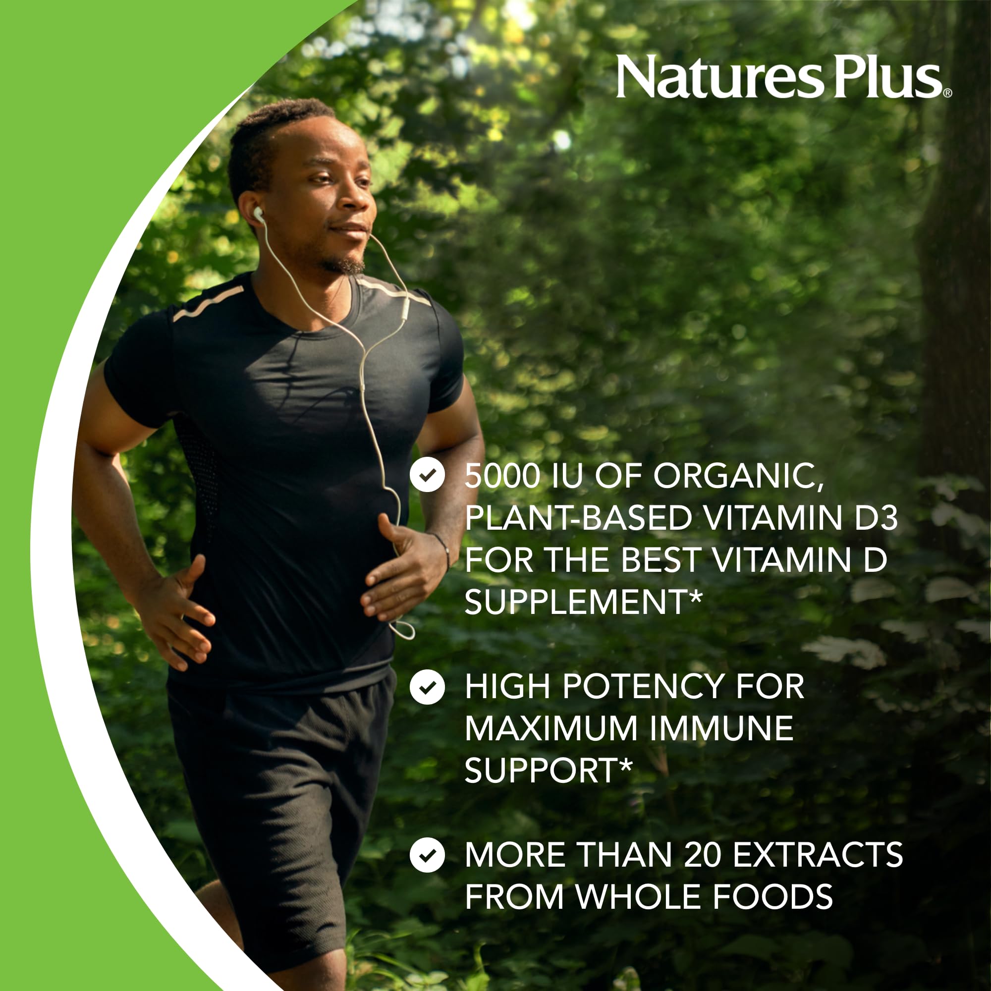 Organic USDA label on NaturesPlus Vitamin D3 bottle emphasizing organic purity