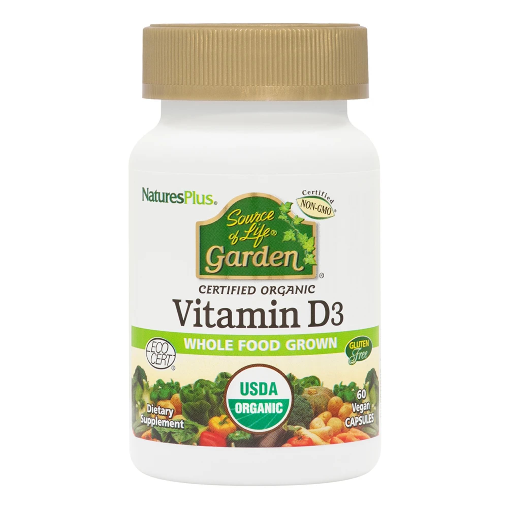 NaturesPlus Source of Life Garden Vitamin D3 two-bottle pack for daily wellness