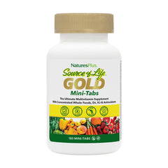 NaturesPlus Source of Life GOLD mini-tab bottle front for daily wellness.