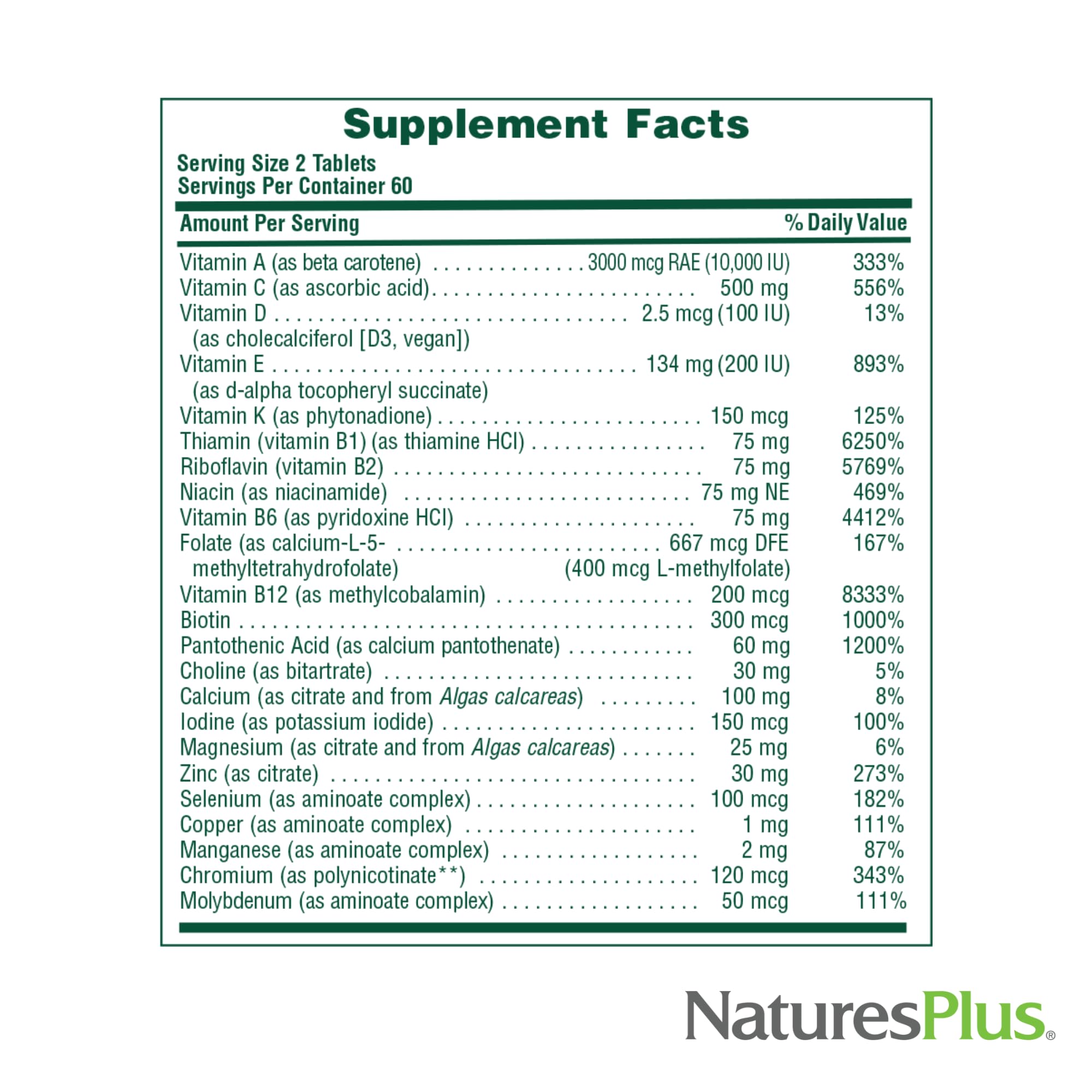 NaturesPlus Source of Life Men label detail references key ingredients like Rhodiola and Lycopene.