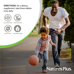 NaturesPlus Source of Life No Iron gluten-free vegetarian badge for daily use