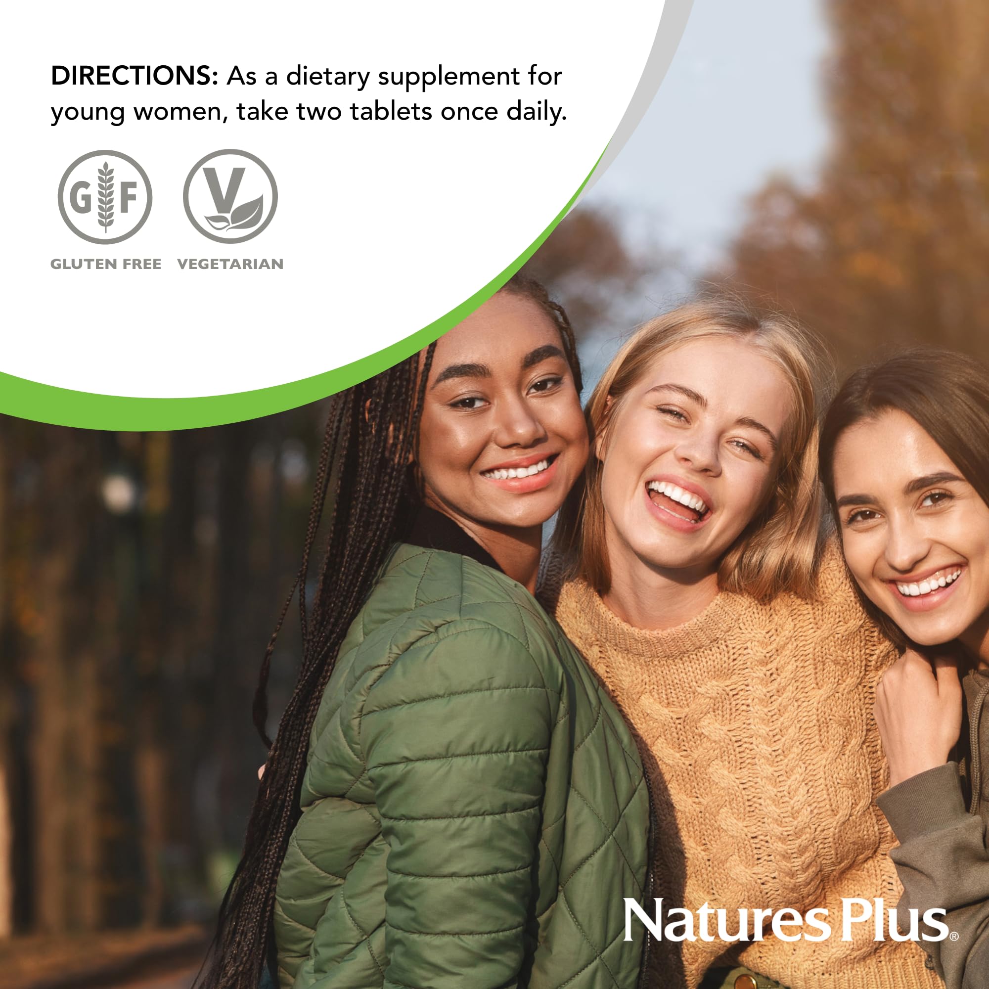 NaturesPlus Source of Life Power Teen for Her label focusing on cranberry and probiotic ingredients.
