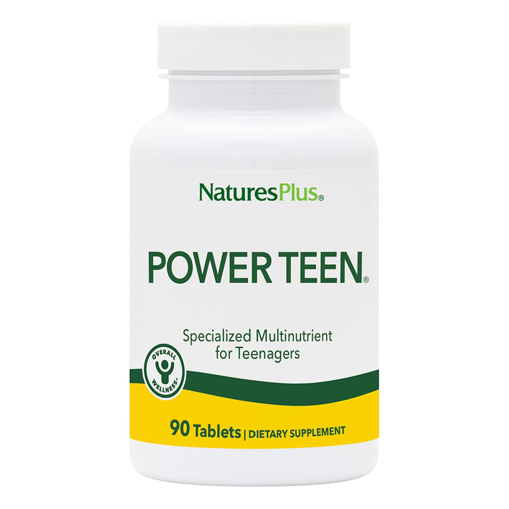 NaturesPlus Source of Life Power Teen tablets for teen vitality and focus.