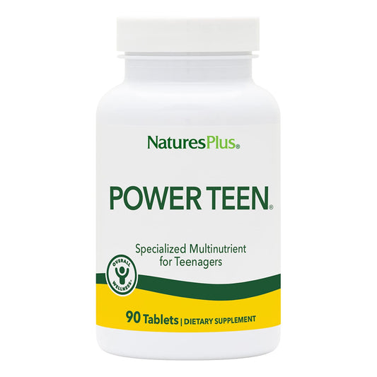 NaturesPlus Source of Life Power Teen tablets for teen vitality and focus.
