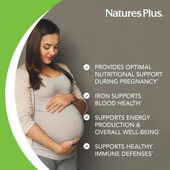 NaturesPlus Source of Life Prenatal Liquid closeup highlights quality manufacturing.