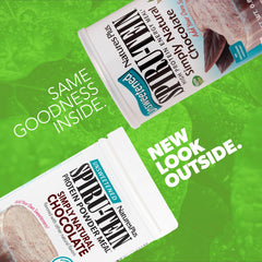 NaturesPlus SPIRU-TEIN Original Chocolate canister for convenient plant-based protein.