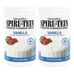 NaturesPlus SPIRU-TEIN vanilla bottle front for daily plant-based protein