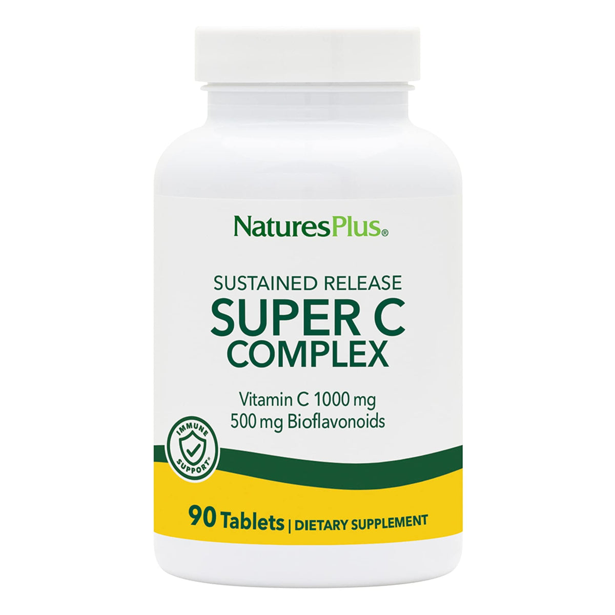 NaturesPlus Super C Complex bottle-front view highlighting sustained release formula for daily wellness