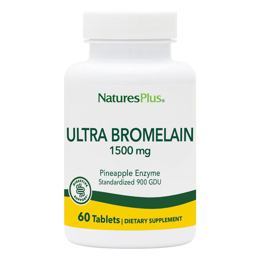 NaturesPlus Ultra Bromelain 1500mg bottle front promoting joint support and digestion