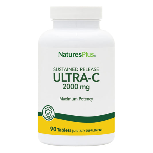 NaturesPlus Ultra-C 2000mg bottle shows high dose vitamin C for daily immune support
