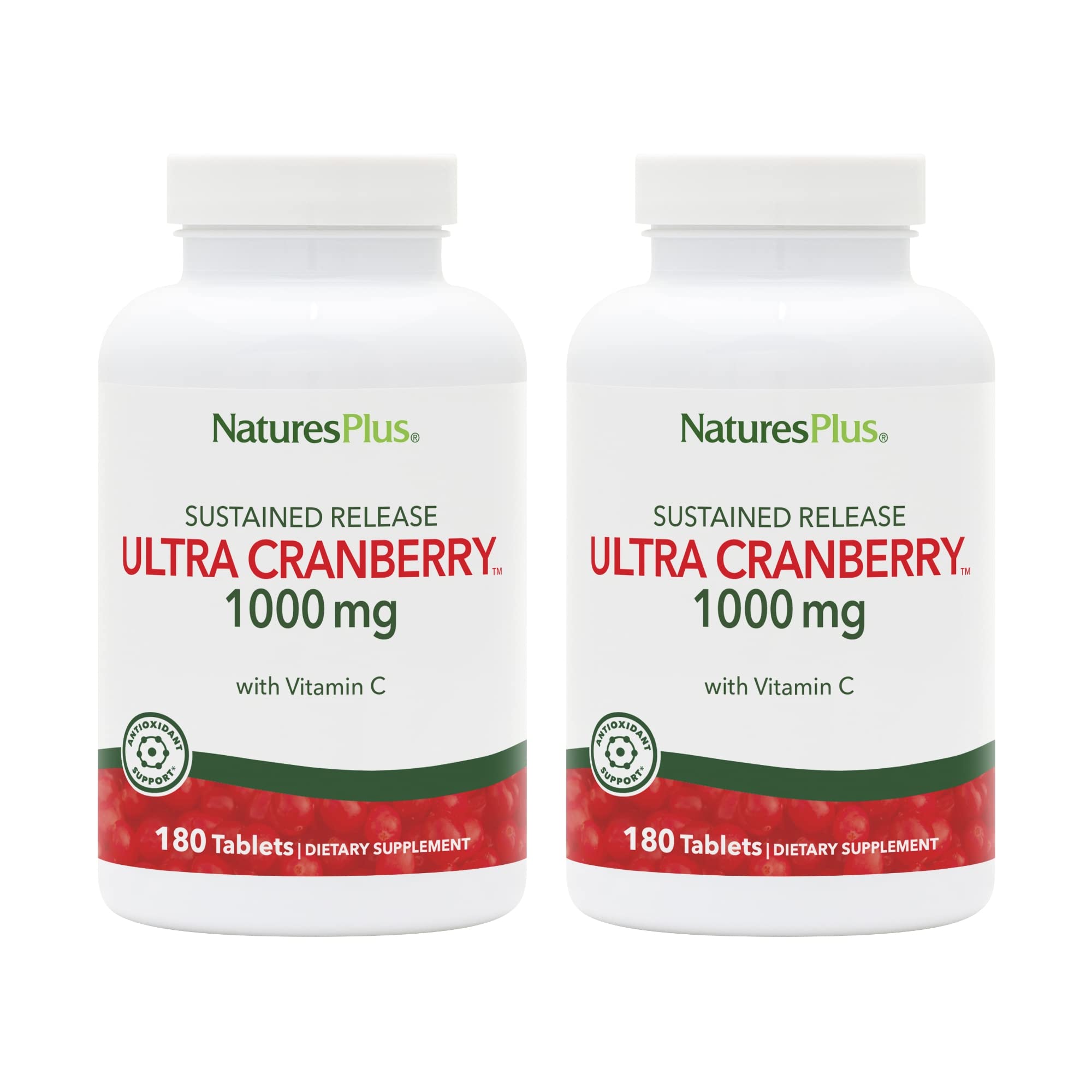 NaturesPlus Ultra Cranberry 1000 bottle front label with serving details.