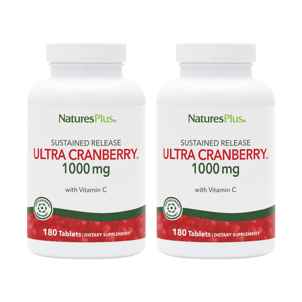 NaturesPlus Ultra Cranberry 1000 bottle front label with serving details.