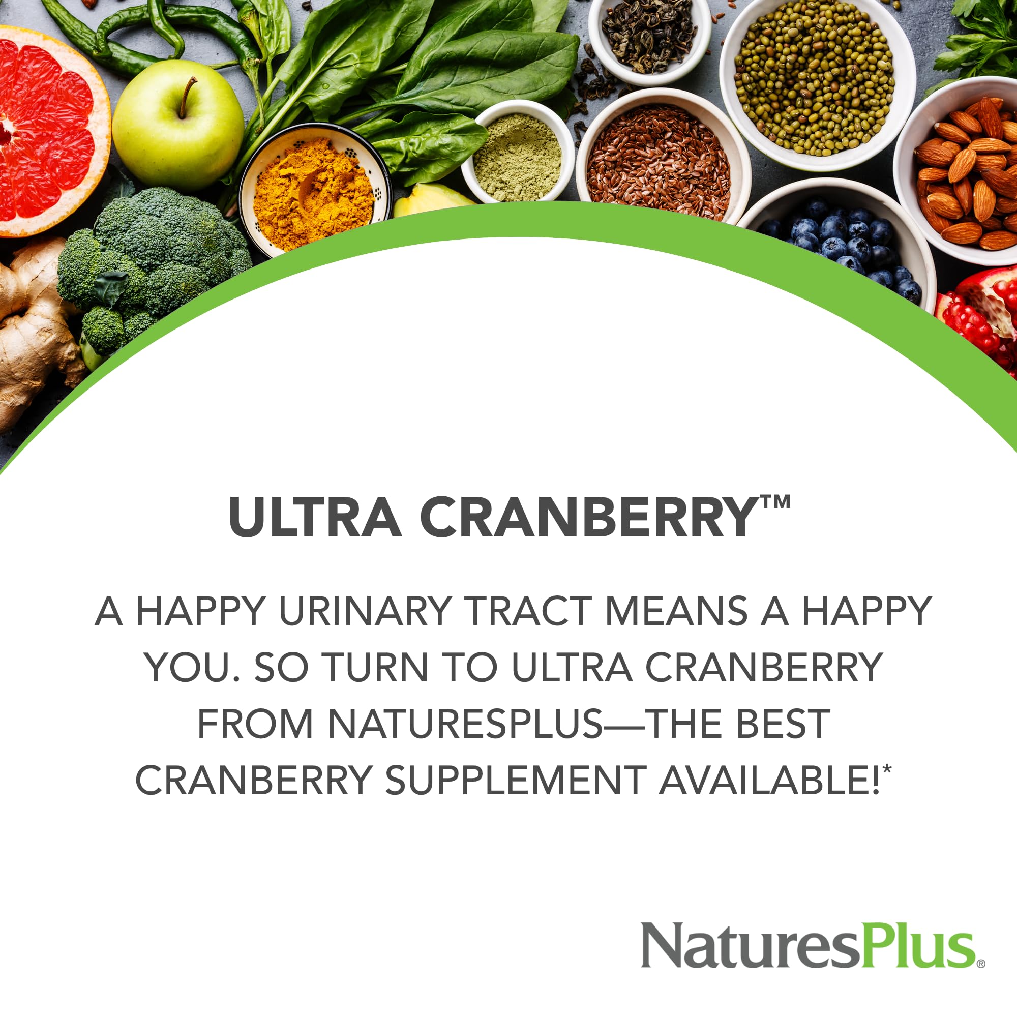 NaturesPlus Ultra Cranberry label close-up illustrating vitamin C content for wellness