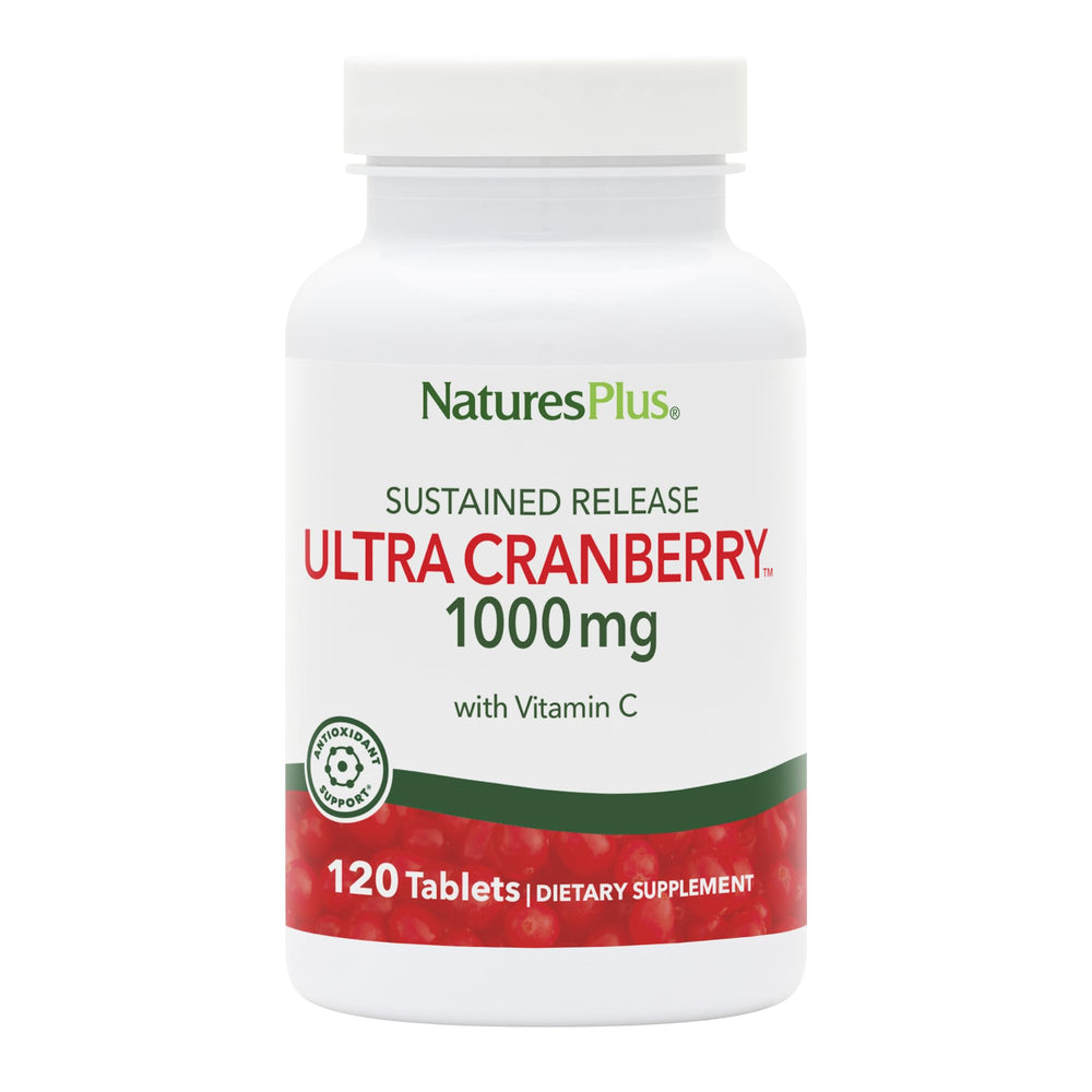 NaturesPlus Ultra Cranberry sustained-release bottle front, supporting daily urinary health
