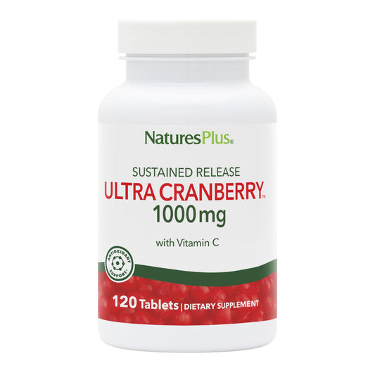 NaturesPlus Ultra Cranberry sustained-release bottle front, supporting daily urinary health
