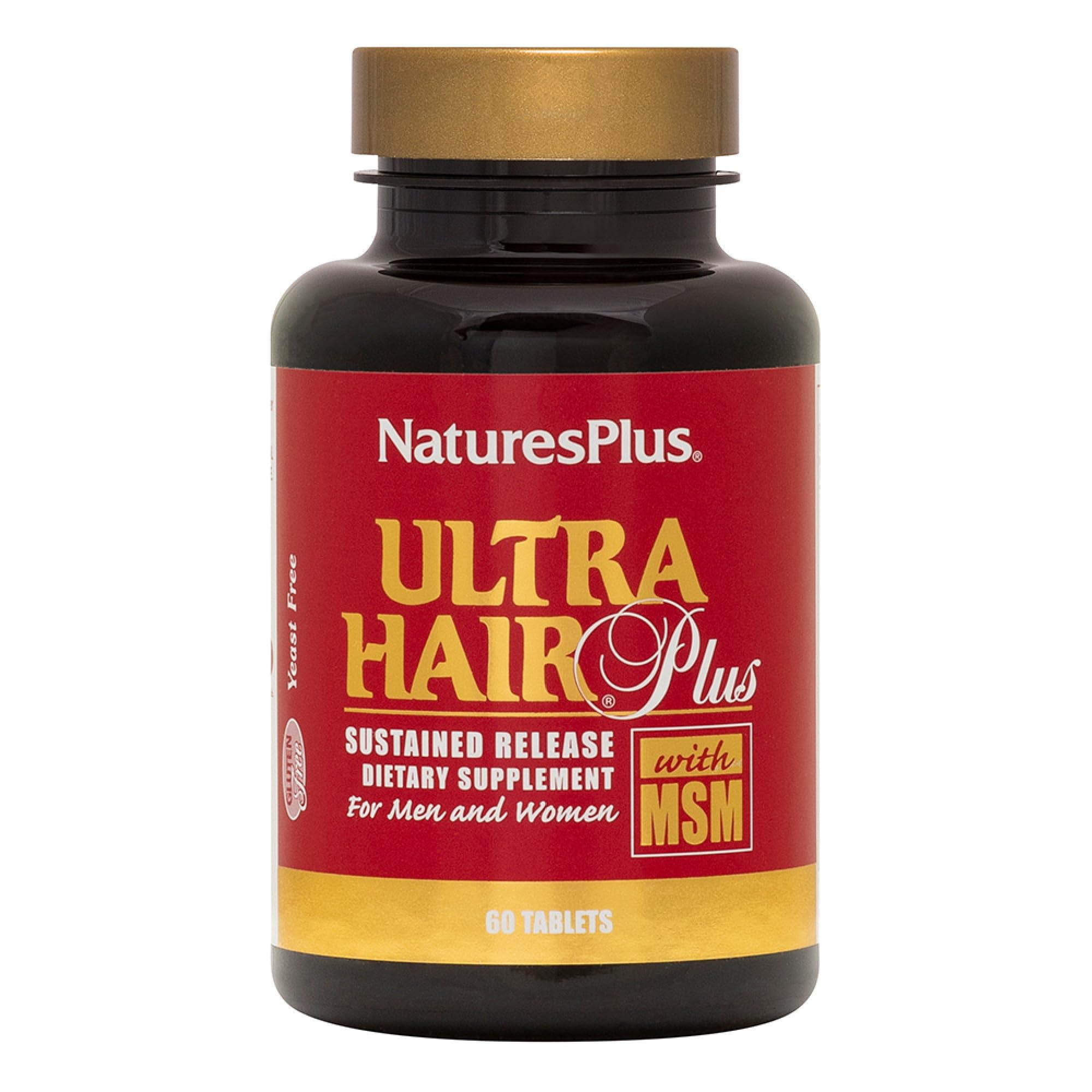 NaturesPlus Ultra Hair Plus bottle with tablets for sustained nourishment
