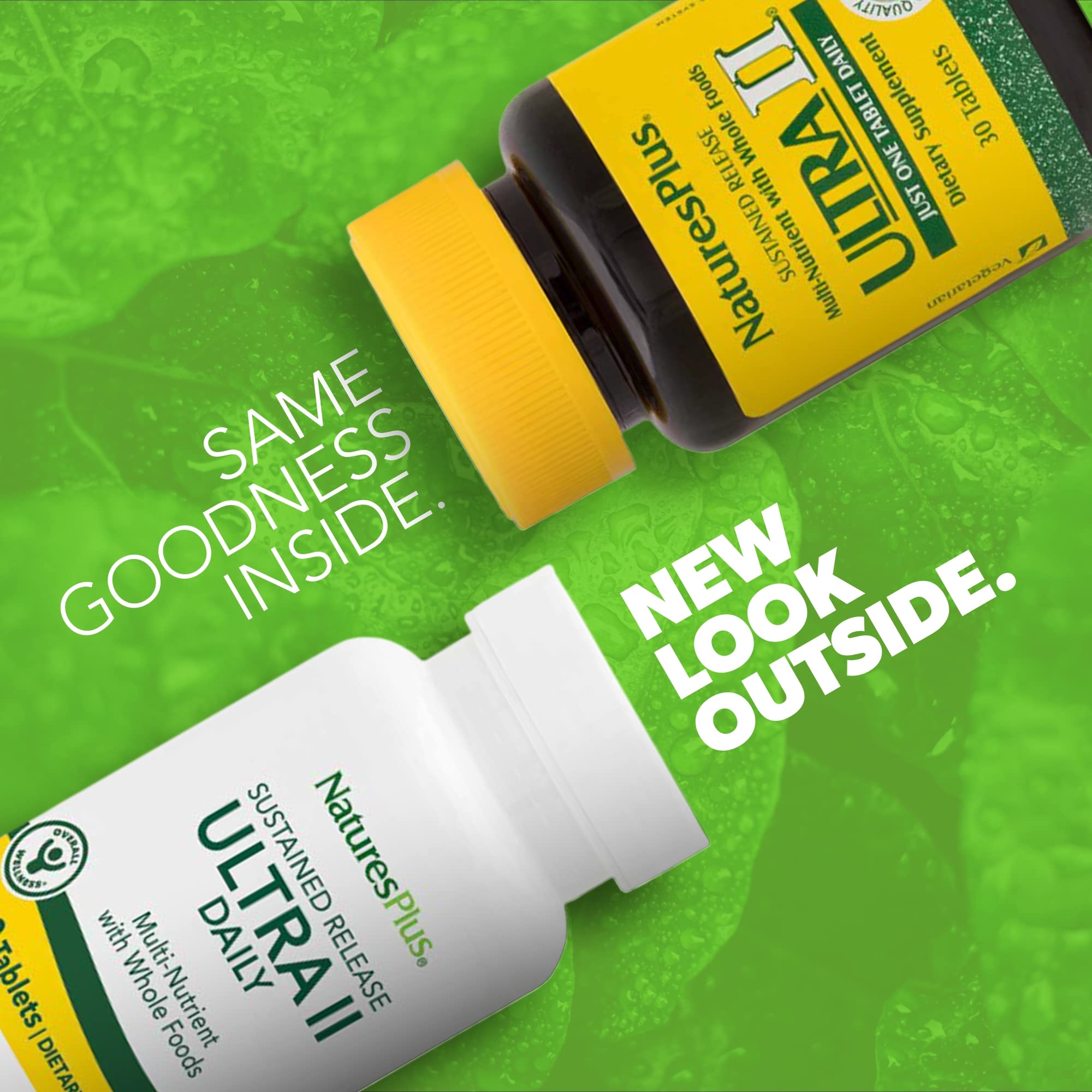 NaturesPlus Ultra II Daily bottle back highlighting key vitamins and minerals