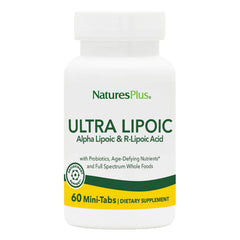 NaturesPlus Ultra Lipoic bottle front showing gluten-free wellness formula.