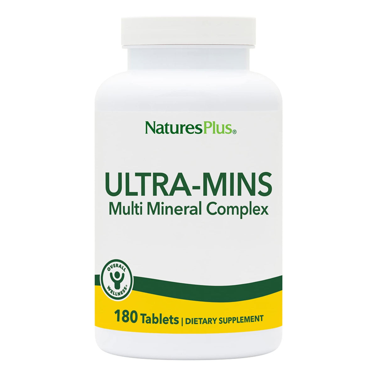 NaturesPlus Ultra-Mins bottle front view highlighting the product as a versatile mineral blend