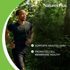 NaturesPlus Ultra Omega 3-6-9 ingredients chart focuses on borage, fish, and flax sources