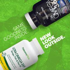 NaturesPlus Ultra Omega 3-6-9 bottle back label shows non-GMO gluten-free formulation