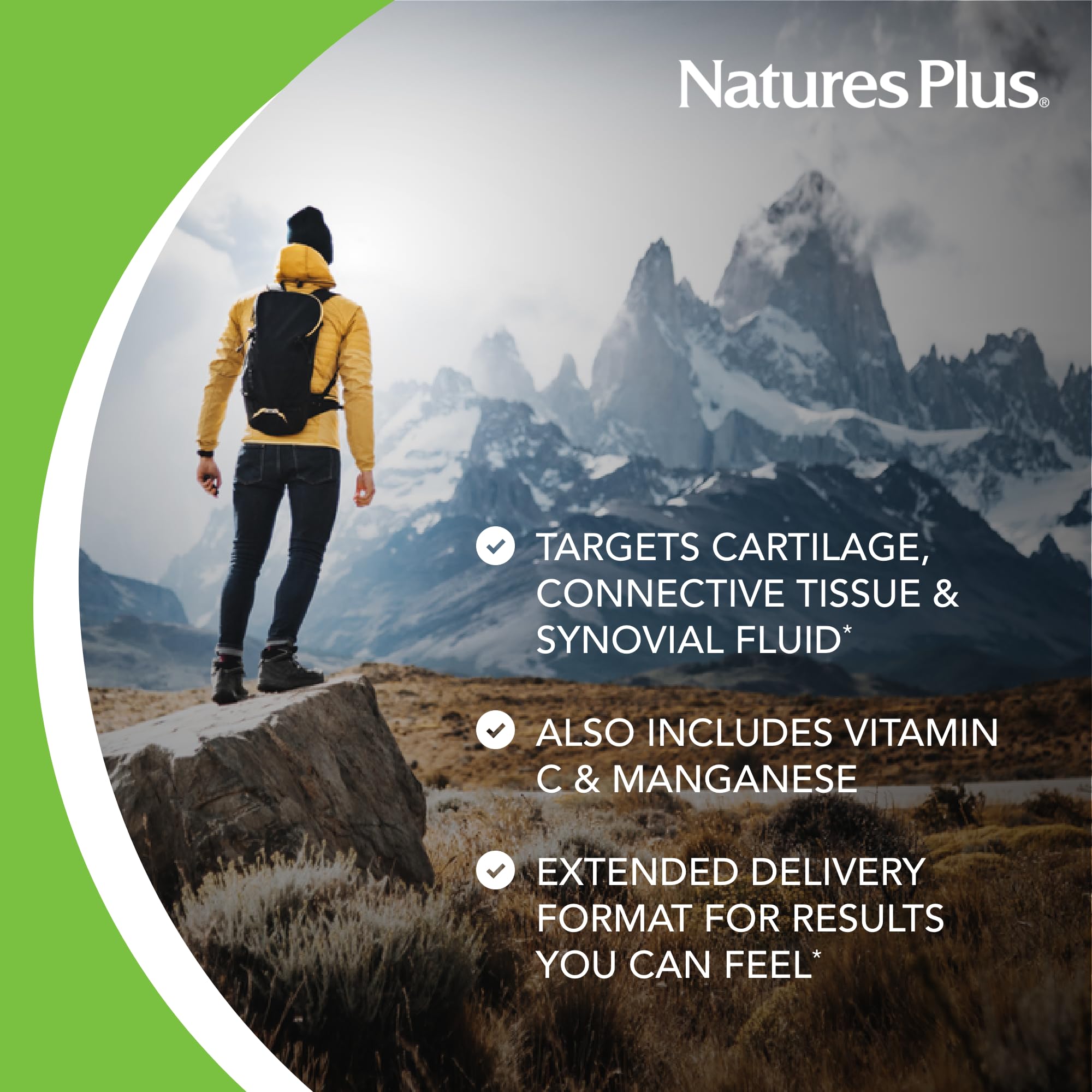 NaturesPlus Ultra Rx-Joint ingredients chart highlighting glucosamine