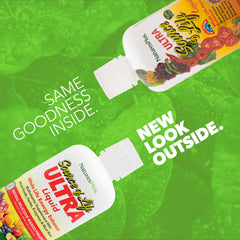 Nature's Plus Ultra Source of Life Liquid being poured for convenient daily intake