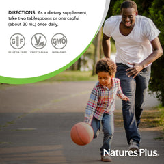 Nature's Plus Ultra Source of Life Liquid close-up of mango pineapple flavor profile for enjoyable daily use