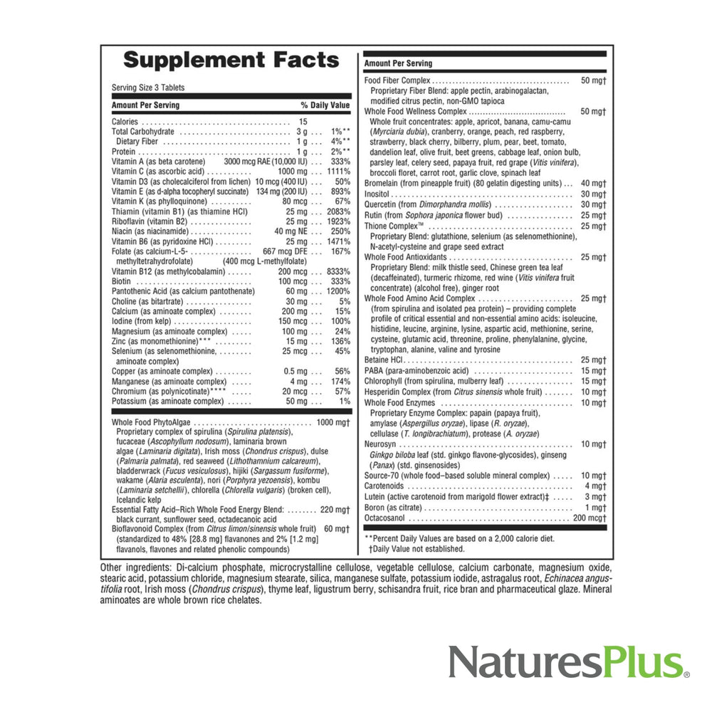 NaturesPlus Ultra Source of Life No-Iron bottle on shelf conveys trusted quality.