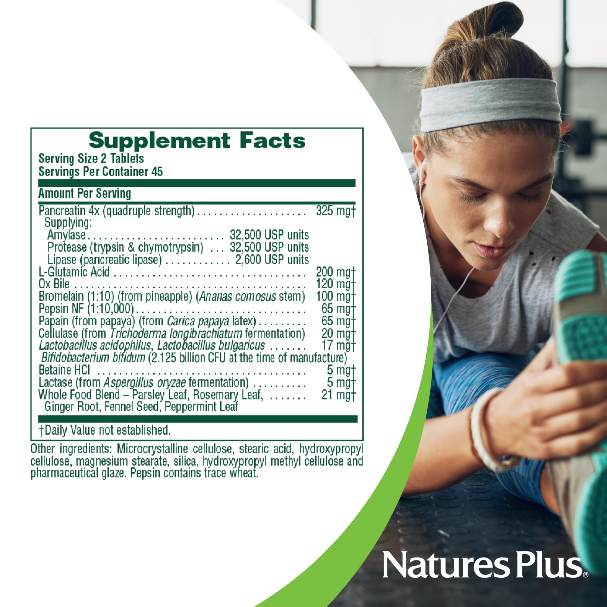 Nature'sPlus Ultra-Zyme packaging emphasizing purity and allergen-free formula.