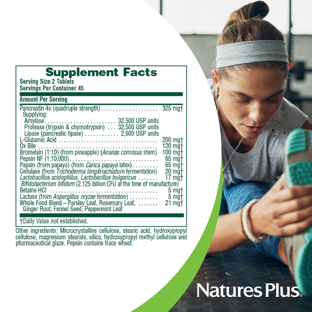 Nature'sPlus Ultra-Zyme packaging emphasizing purity and allergen-free formula.