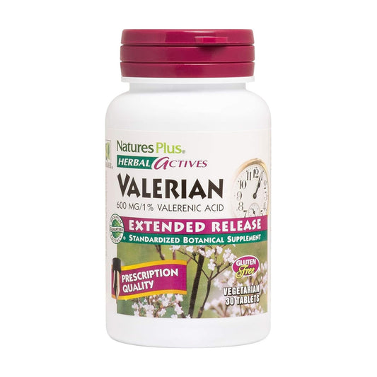 NaturesPlus Valerian 600mg extended-release tablet for overnight rest