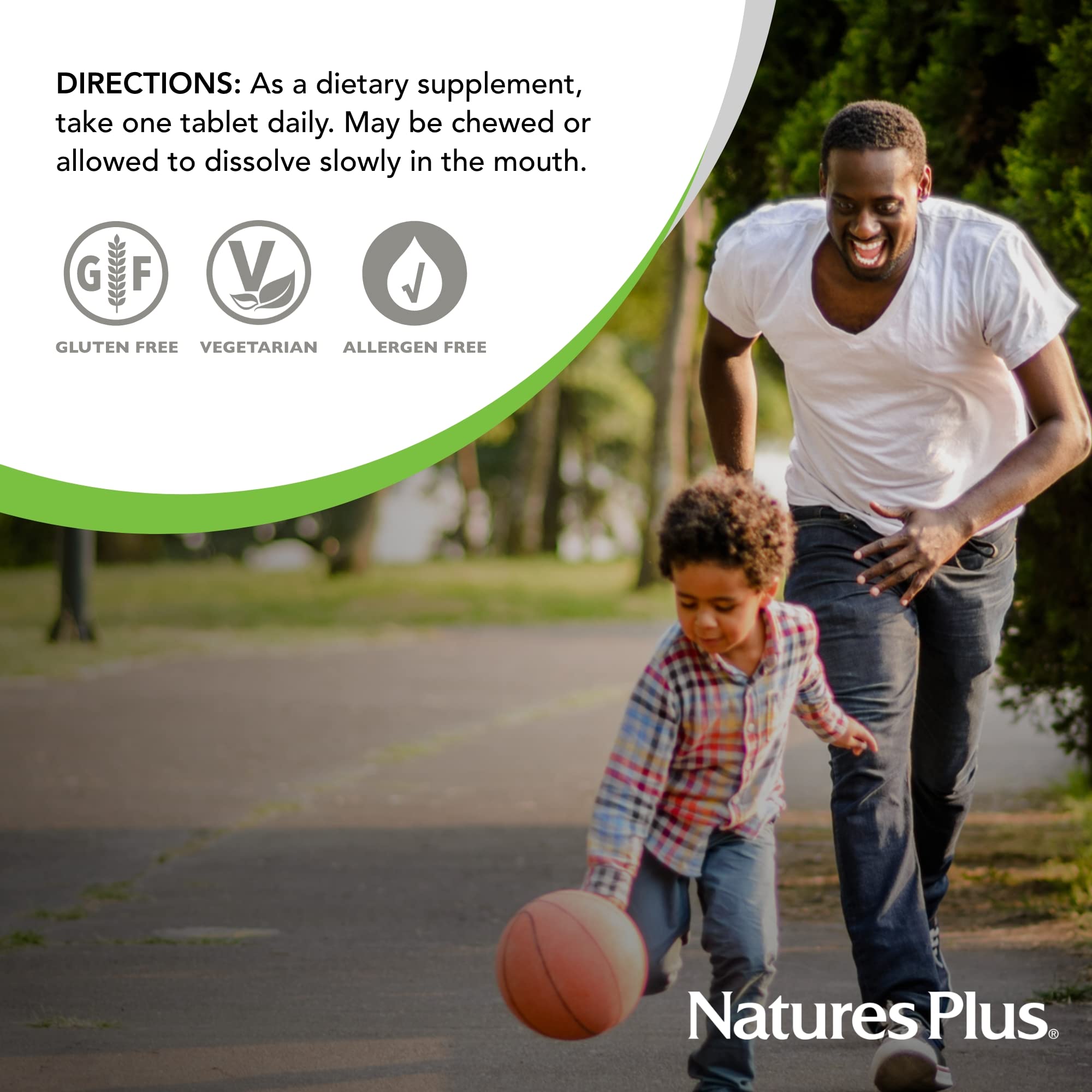 Vegetarian formulation image of NaturesPlus Vitamin E, plant-based ingredients.