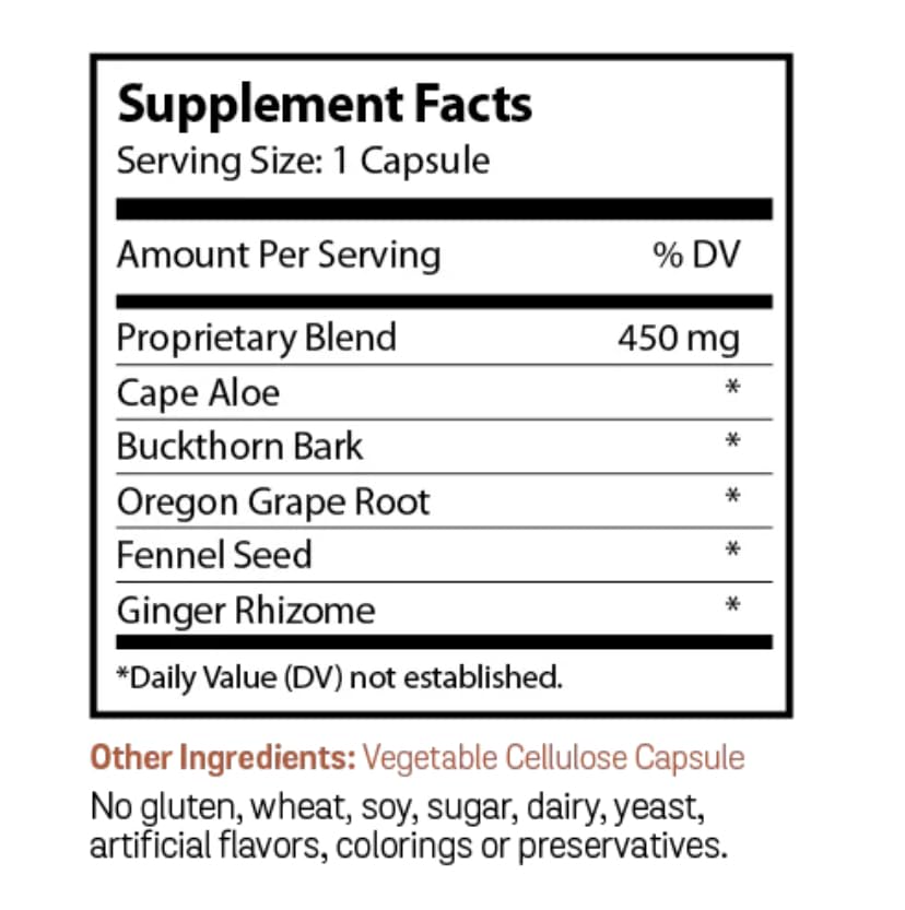 Close-up of Natures's cue capsules showing plant-based composition for occasional relief.