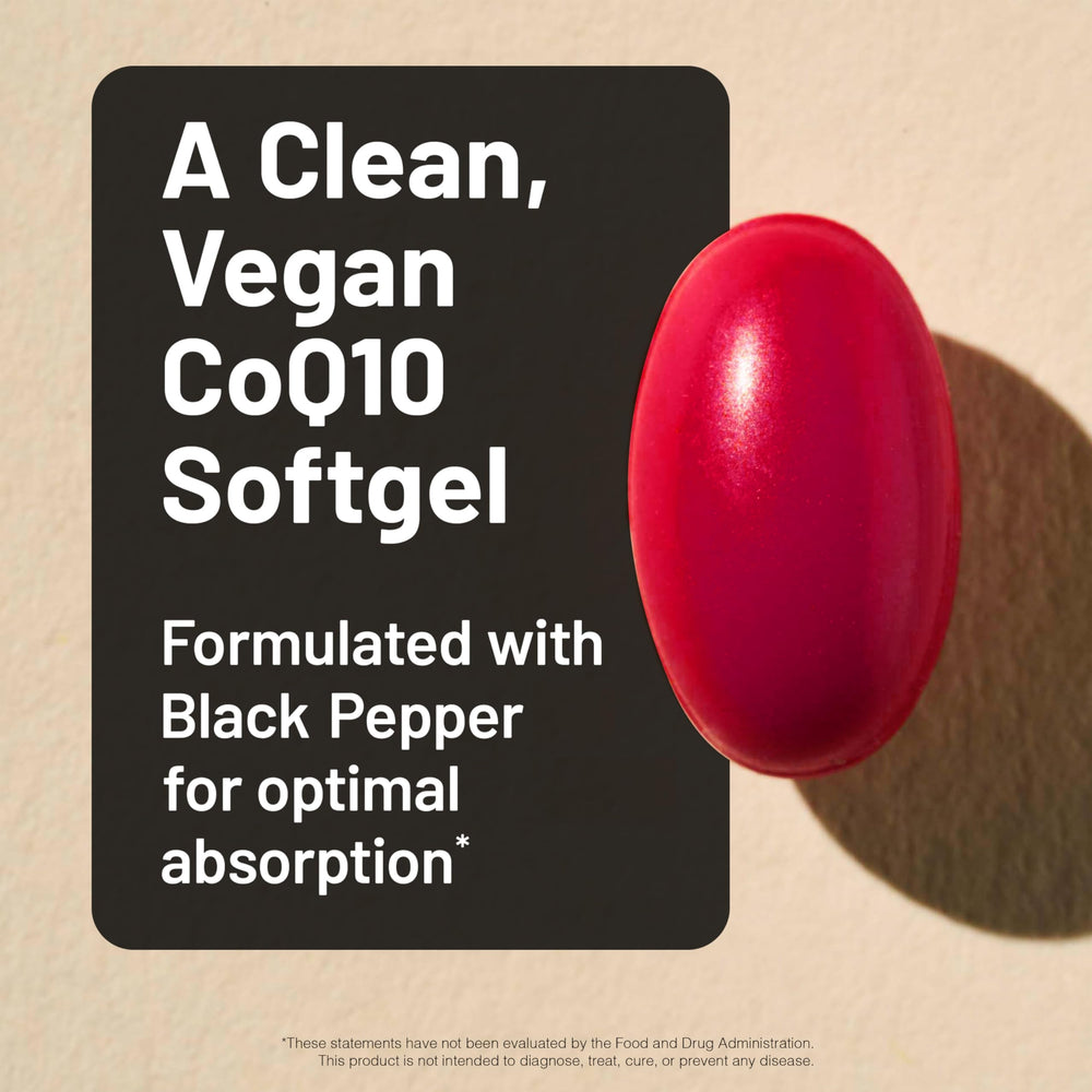 NatureWise CoQ10 with BioPerine label emphasizes enhanced absorption for better uptake.