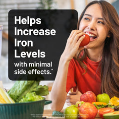 NatureWise Ferrochel chelated iron icon highlights high bioavailability.