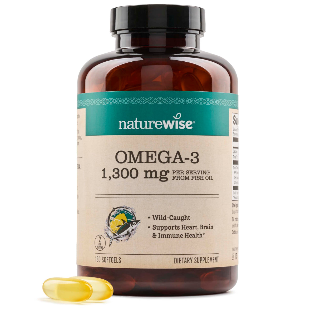 NatureWise Ultra Omega-3 bottle front for easy daily supplementation.