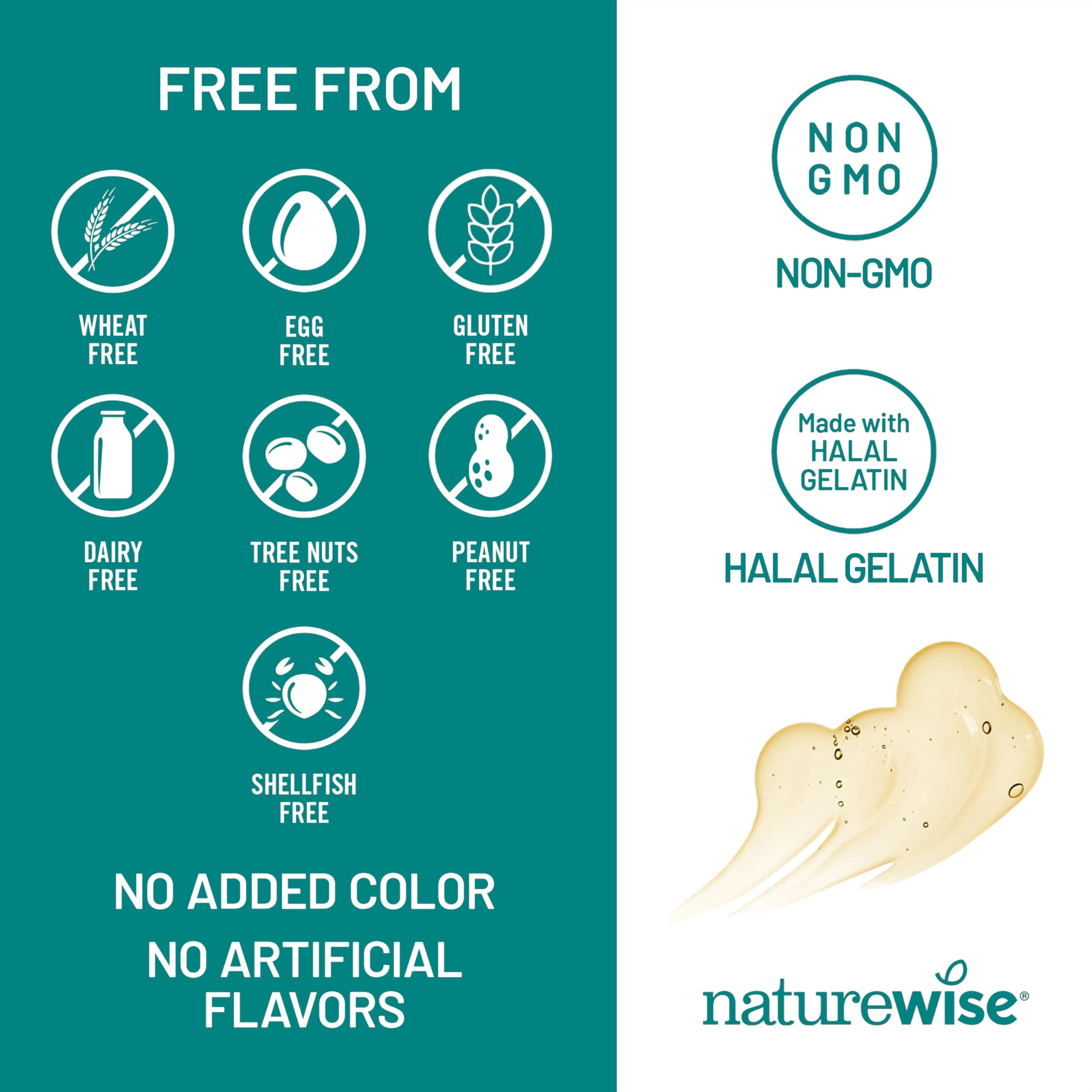 NatureWise wildcaught omega-3 fish oil bottle emphasizing sustainable sourcing.