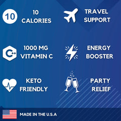 Low-sugar HydroMATE hydration powder with electrolytes and a light caffeine boost.