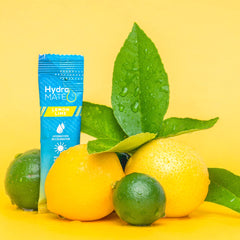 Close-up of HydroMATE minerals and powder texture highlighting essential electrolytes.