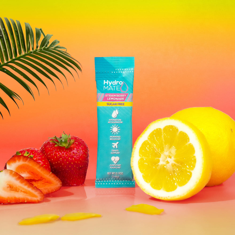 NatureWorks HydroMATE sticks close-up highlighting flavor and sugar-free hydration.